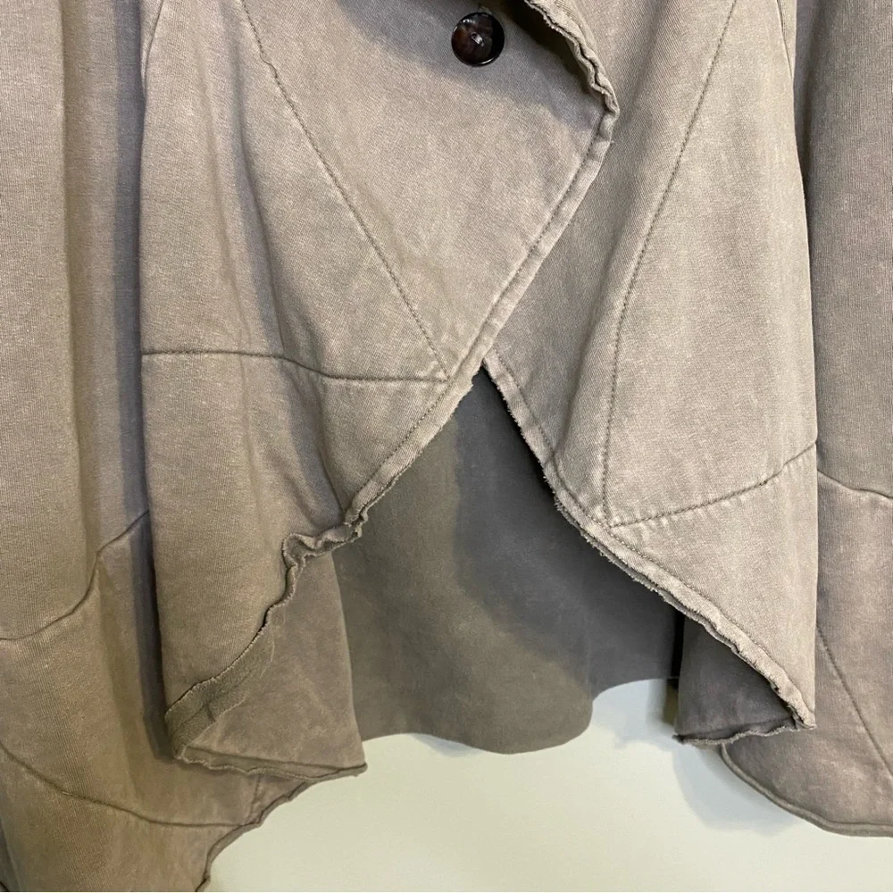 Fenini Waterfall Front Blazer Jacket, Button Closure, Mocha, Size Small - Picture 6 of 10